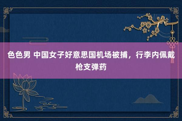 色色男 中国女子好意思国机场被捕，行李内佩戴枪支弹药