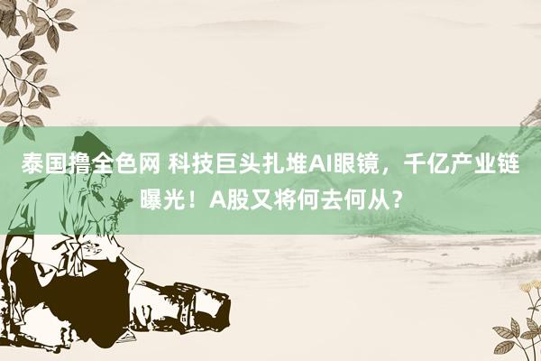 泰国撸全色网 科技巨头扎堆AI眼镜，千亿产业链曝光！A股又将何去何从？