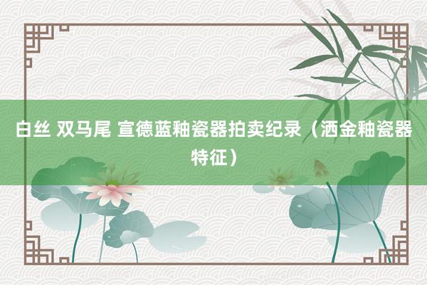 白丝 双马尾 宣德蓝釉瓷器拍卖纪录（洒金釉瓷器特征）